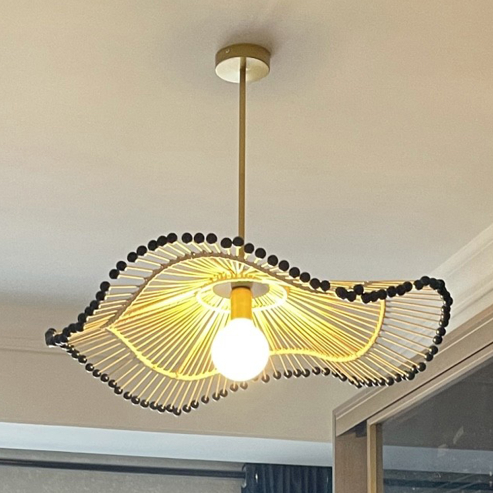 Retro Handmade Rattan Art Lamp Southeast Asian Style Pendant Light-labpiecesign