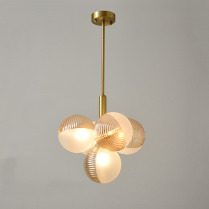Nordic Luxury Glass Bubble Chandelier Simple High-end Copper Metal Pendant Light-labpiecesign
