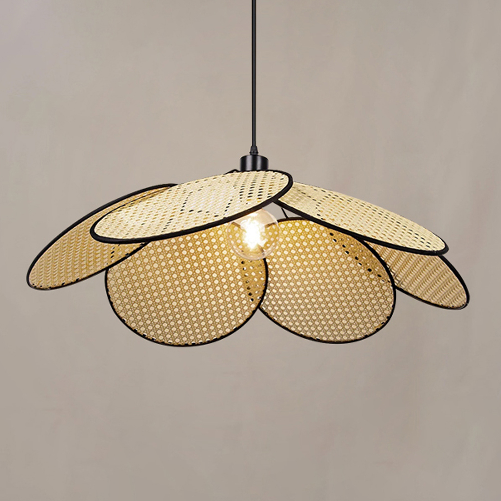 Modern Rattan Pendant Lights Handwoven Lampshade