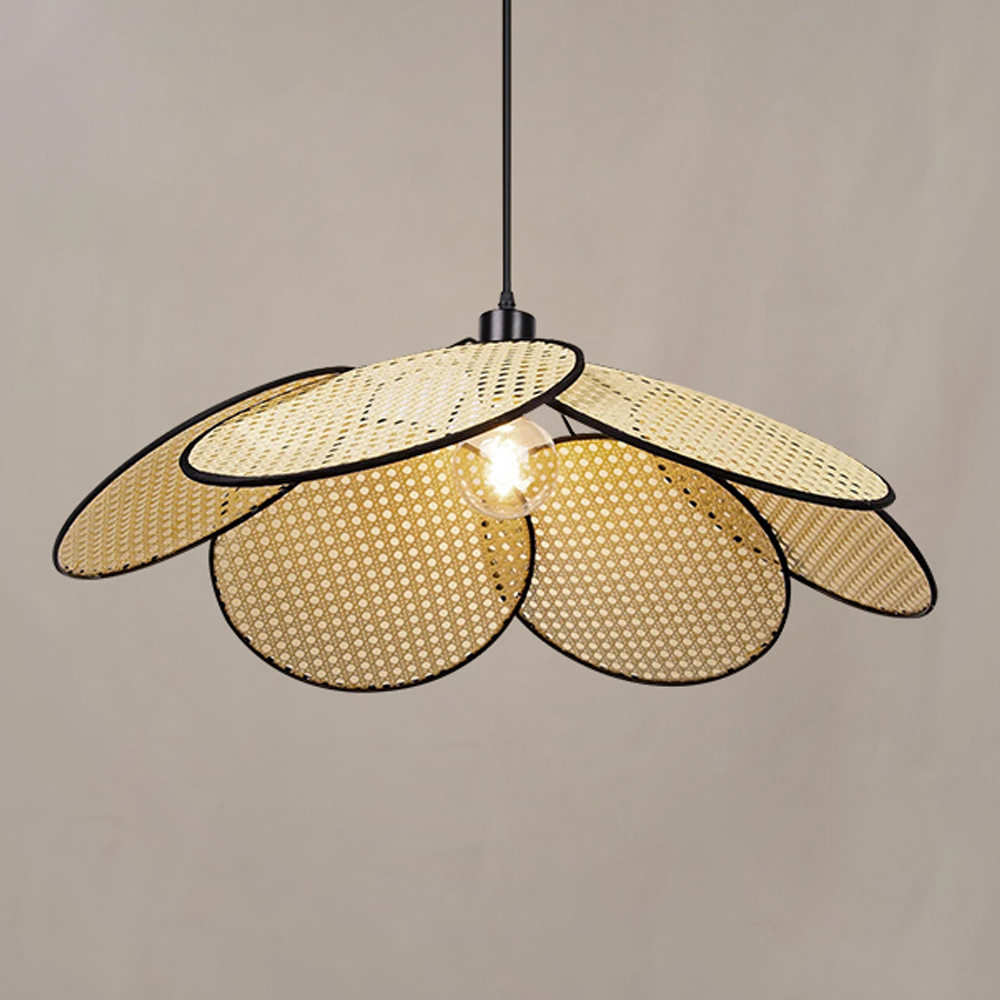 New wabi-sabi style retro restaurant bar rattan lamp-labpiecesign