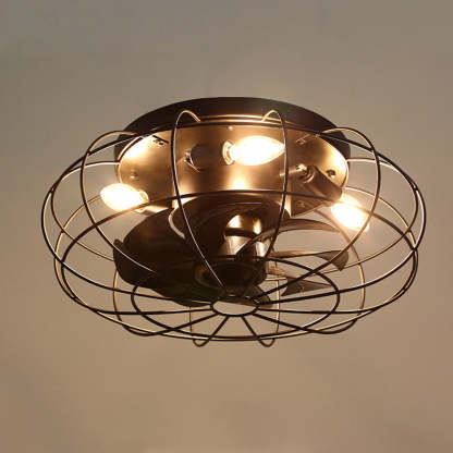 21-Inch Indoor Vintage Iron Remote Control Ceiling Fan Light-labpiecesign