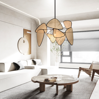 Japanese Rattan Hanging Light Retro Light Fixture-labpiecesign