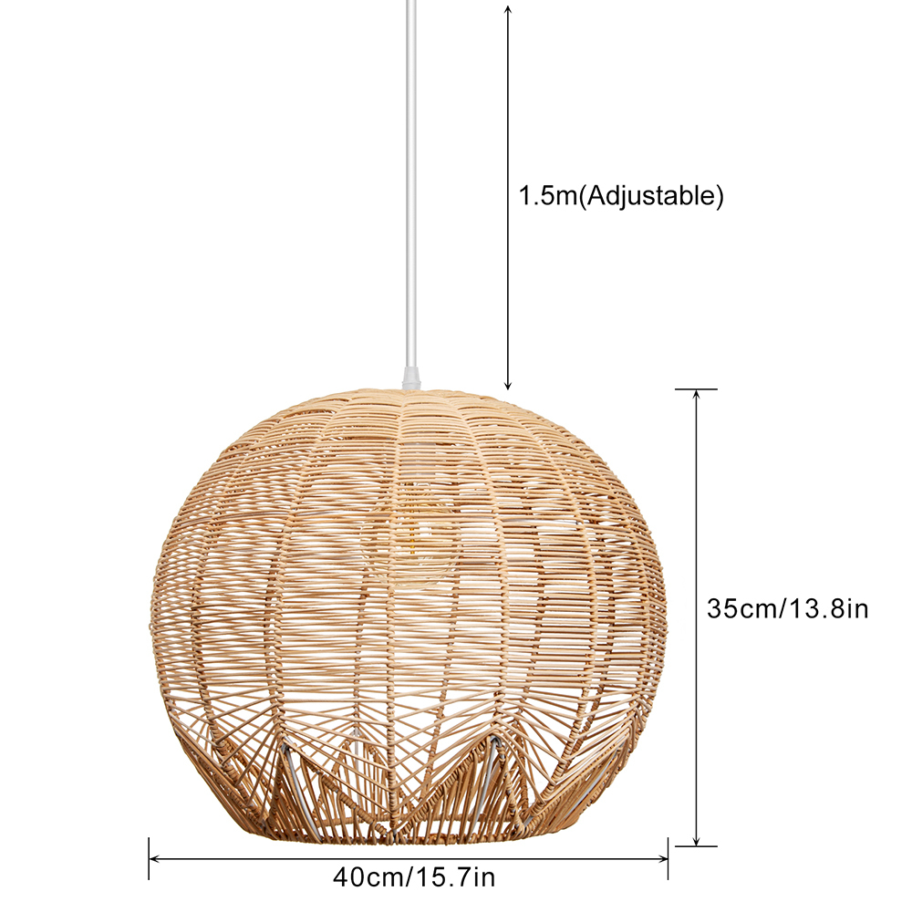 Boho Rattan Woven Globe Creative Hanging Pendant Light