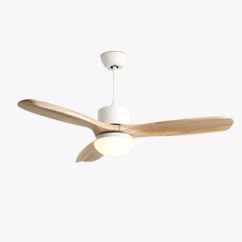 Nordic Remote Control Solid Wood LED Ceiling Fan