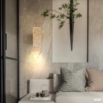 Japanese Wabi-sabi Style Yellow Cave Stone LED Wall Light-labpiecesign