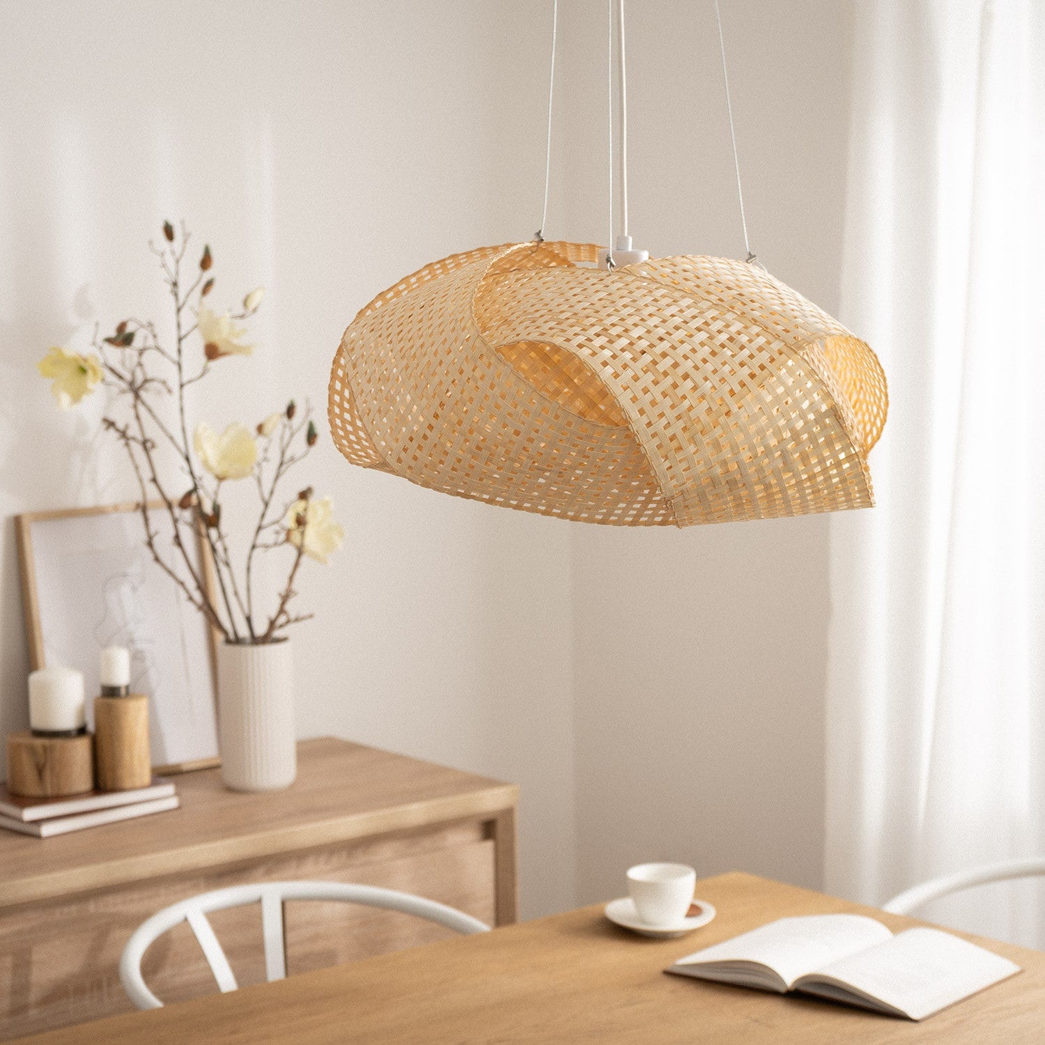 Creative Personality Chandelier Special-shaped Craft Bamboo Woven Lamp