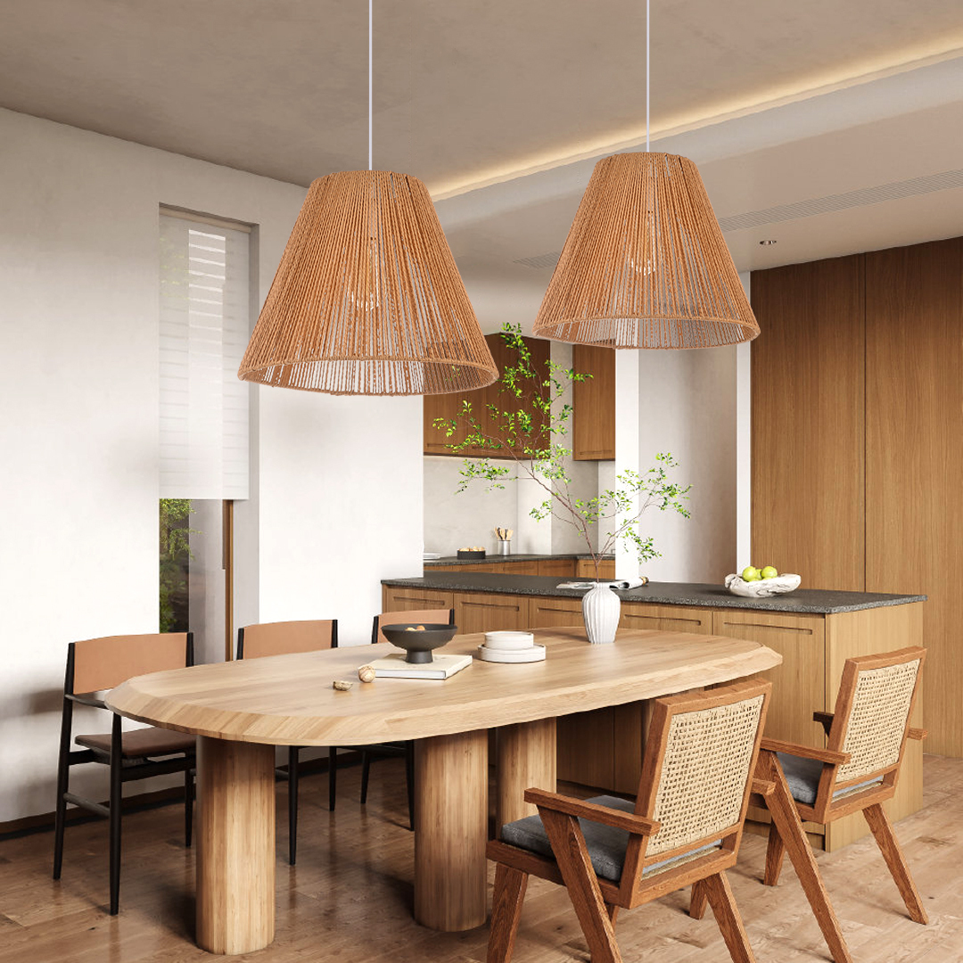 Bohemian Style Hemp Rope Pendant Light For Kitchen-labpiecesign