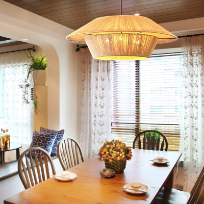 Wabi-Sabi Style Japanese Retro Hemp Rope Pendant Light-labpiecesign