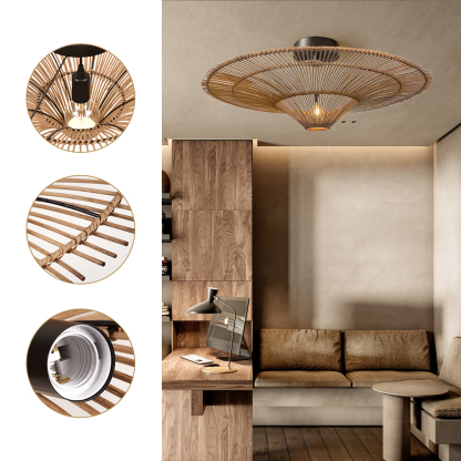 Wabi-sabi Japanese style  Pendant Light Rattan Ceiling Lampshade-labpiecesign