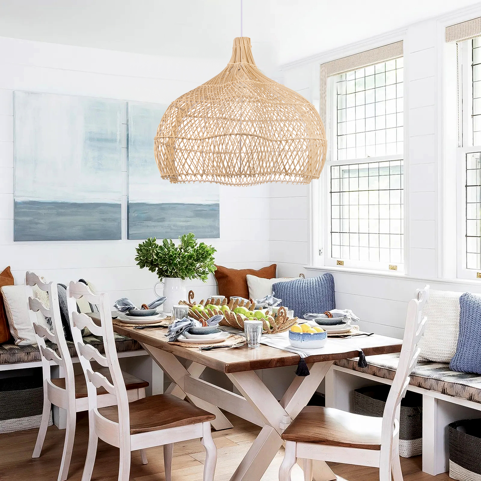 Wicker Pendant Shade outdoor rattan lamp -labpiecesign