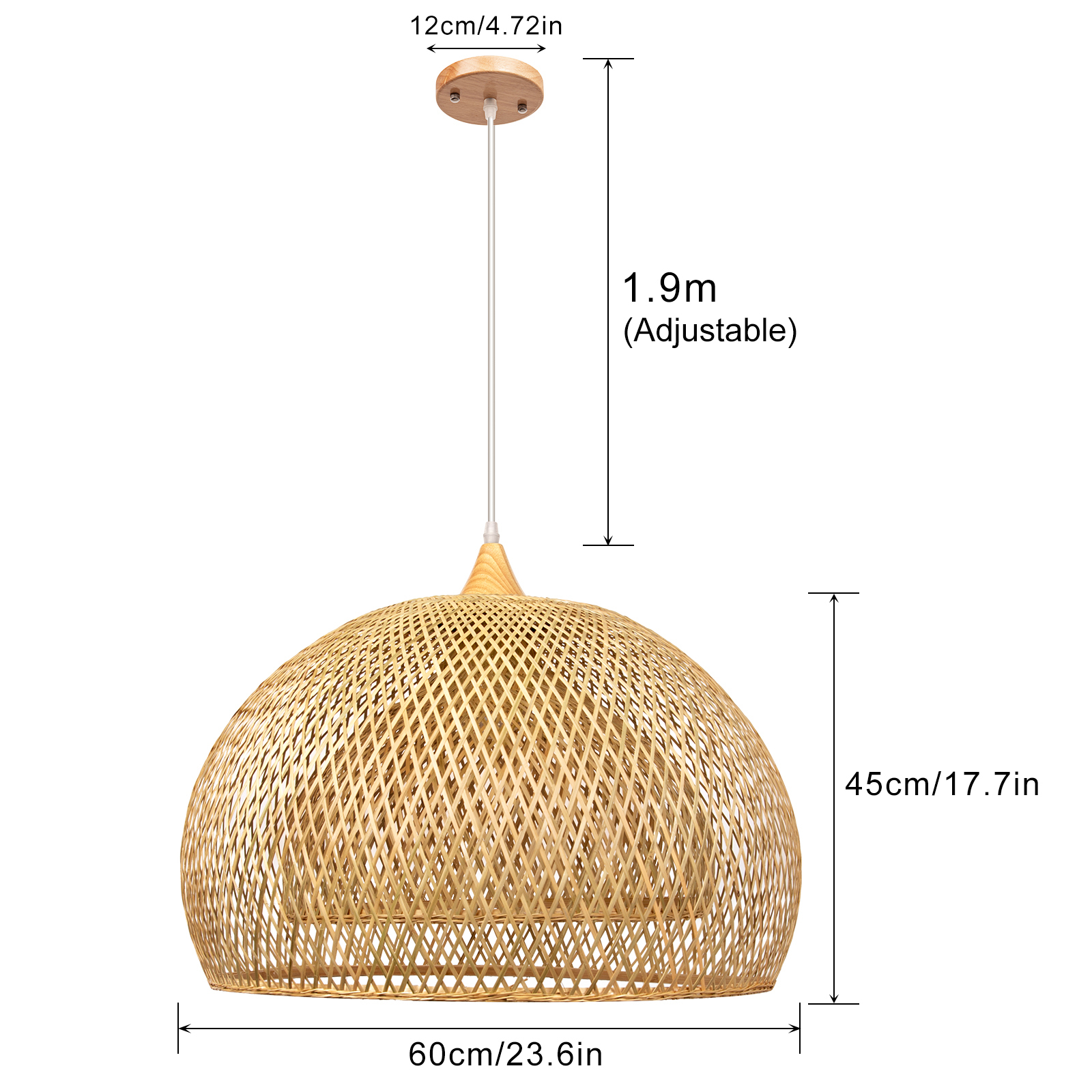 Asian Decor Bamboo Handmade Woven Hanging Lights Pendant Lamp-labpiecesign