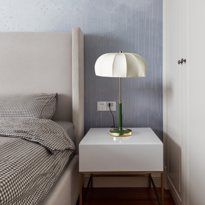Modern Light Luxury Fabric Decoration Table Lamp Umbrella Shape Nordic Desk Lamps For Bedroom-labpiecesign