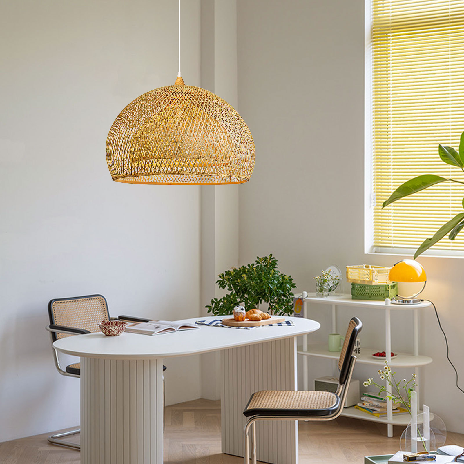 Asian Decor Bamboo Handmade Woven Hanging Lights Pendant Lamp-labpiecesign