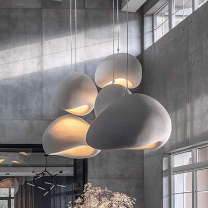 Wabi Sabi Resin Industrial Style Exhibition Hall Decorative Chandeliers-labpiecesign