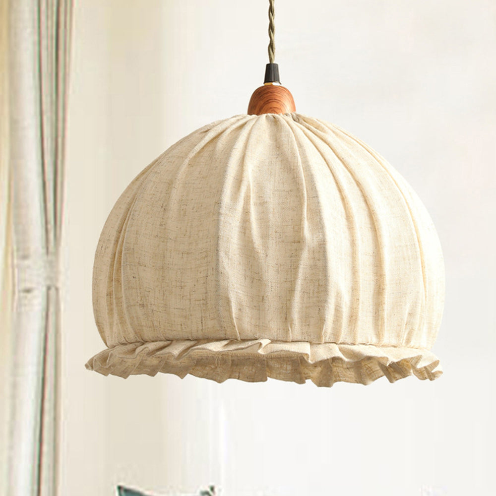  American Pastoral Style Linen Cotton Pendant Light