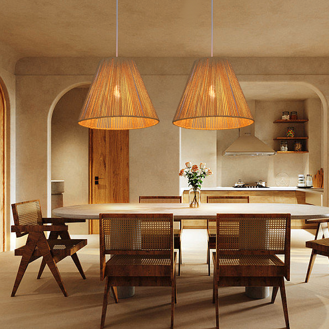 Bohemian Style Hemp Rope Pendant Light For Kitchen-labpiecesign