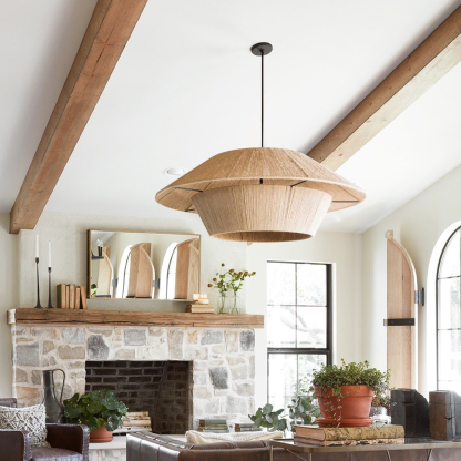 Wabi-Sabi Style Japanese Retro Hemp Rope Pendant Light-labpiecesign