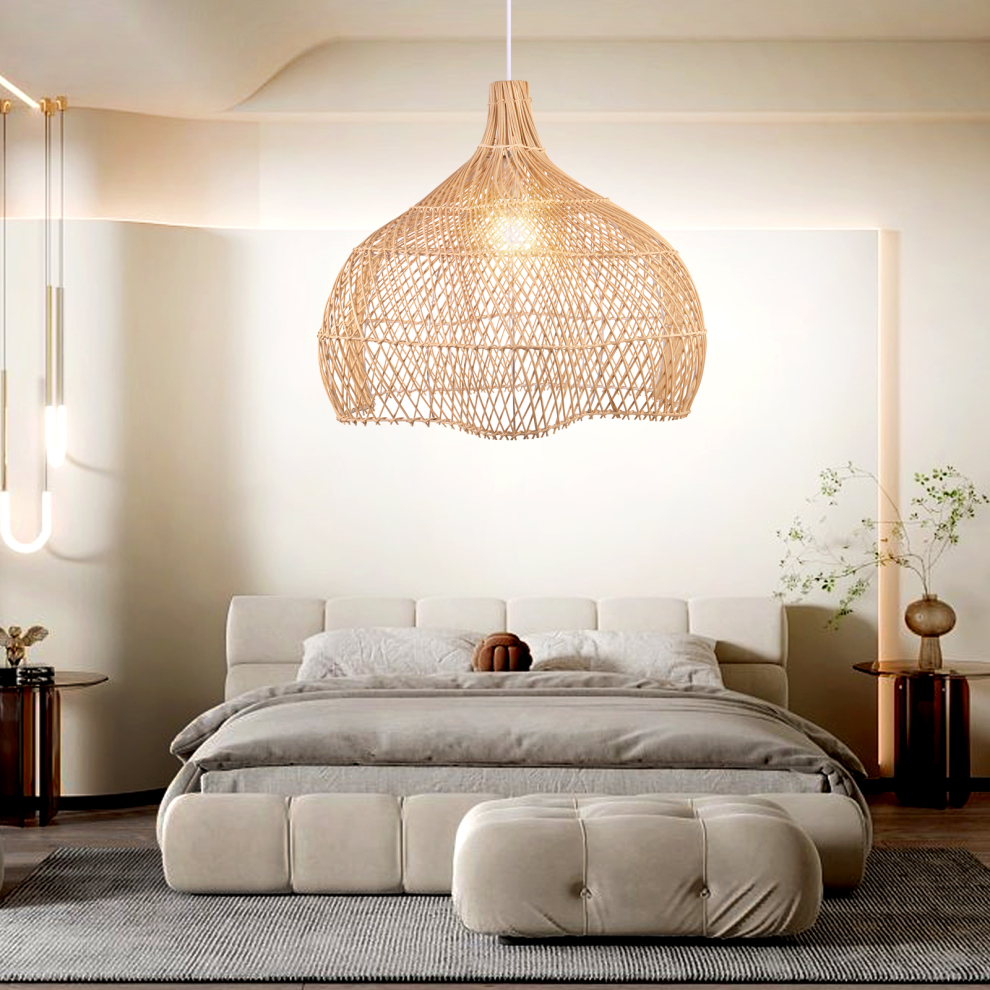 Artisan Handwoven Rattan Pendant Light & Shade – LabPieceSign