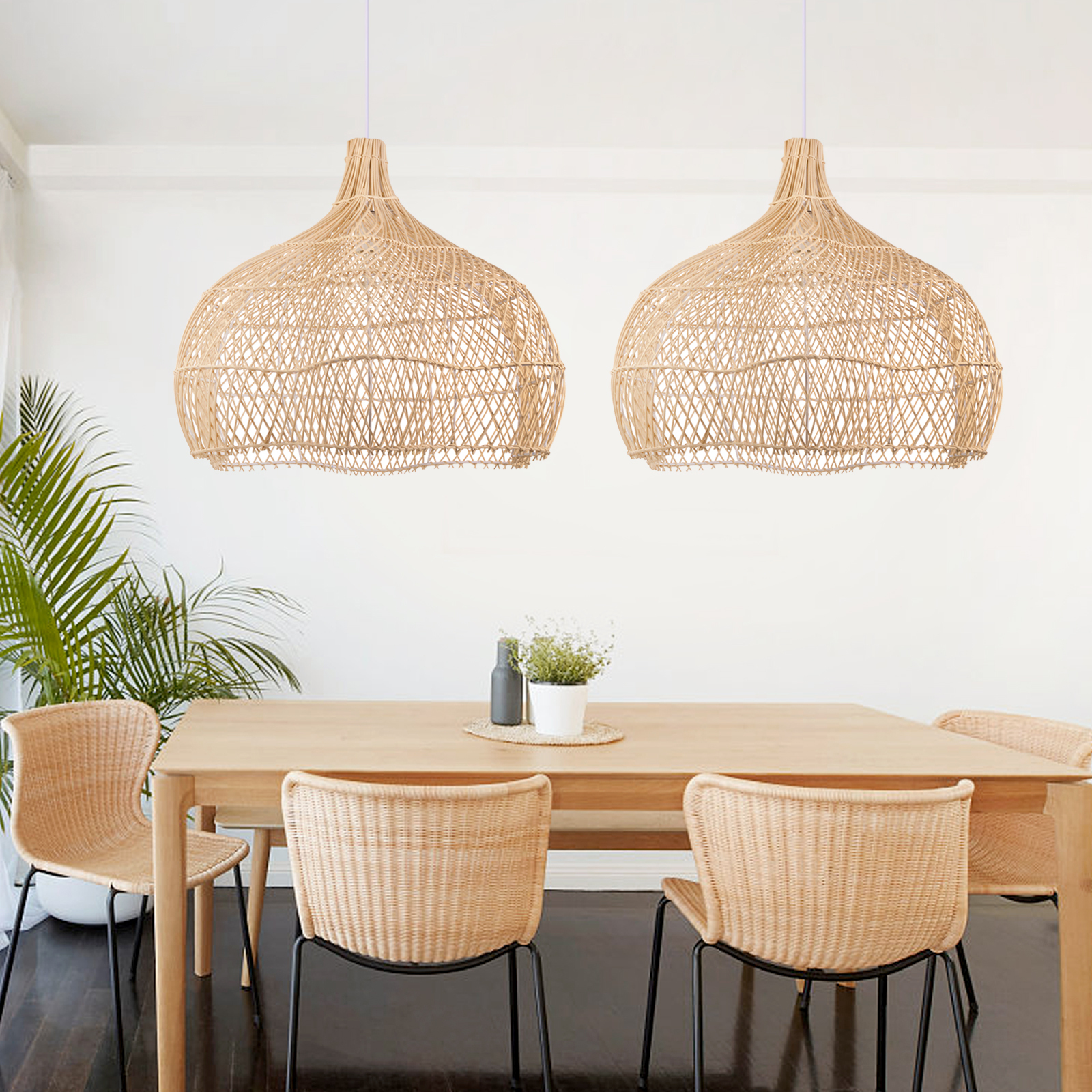 Wicker Pendant Shade outdoor rattan lamp -labpiecesign