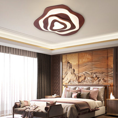 Irregular Solid Wooden Ceiling Light For Living Room-labpiecesign