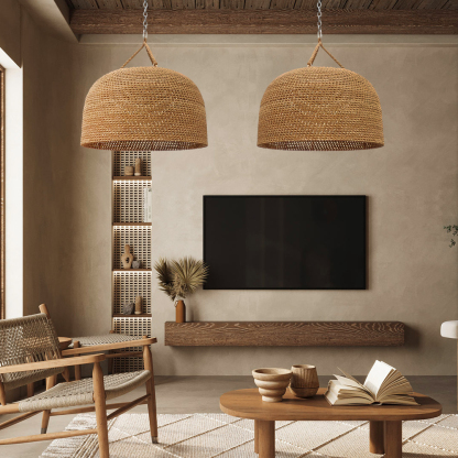 Japanese Wabi-sabi Restaurant Rope Pendant Light-labpiecesign