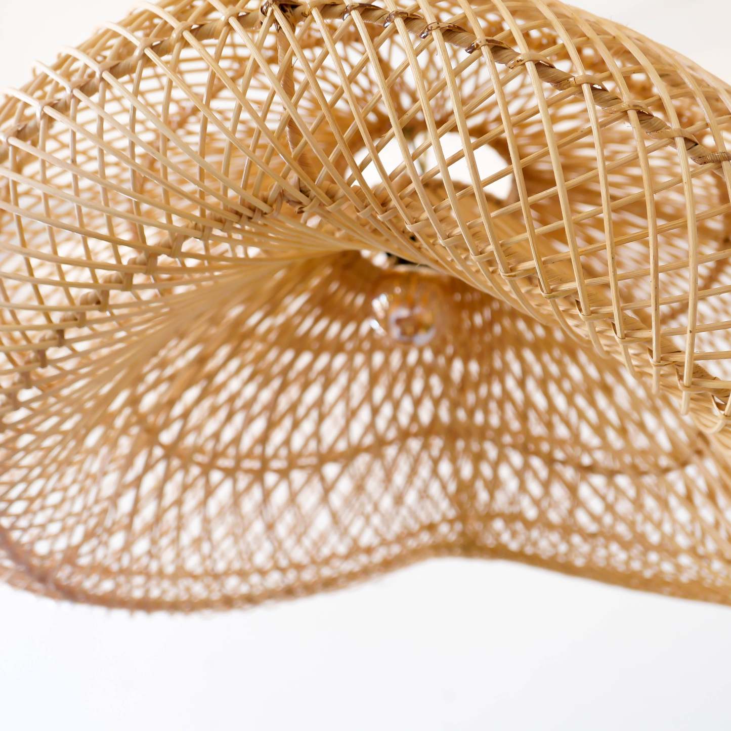 Handmade Bamboo Chandelier Straw Hat Rattan Pendant Light