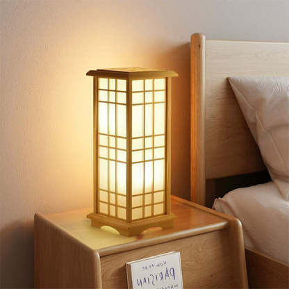 Retro Floor Lamp Rectangular Wooden Tatami Table Lamp For Bedroom-labpiecesign