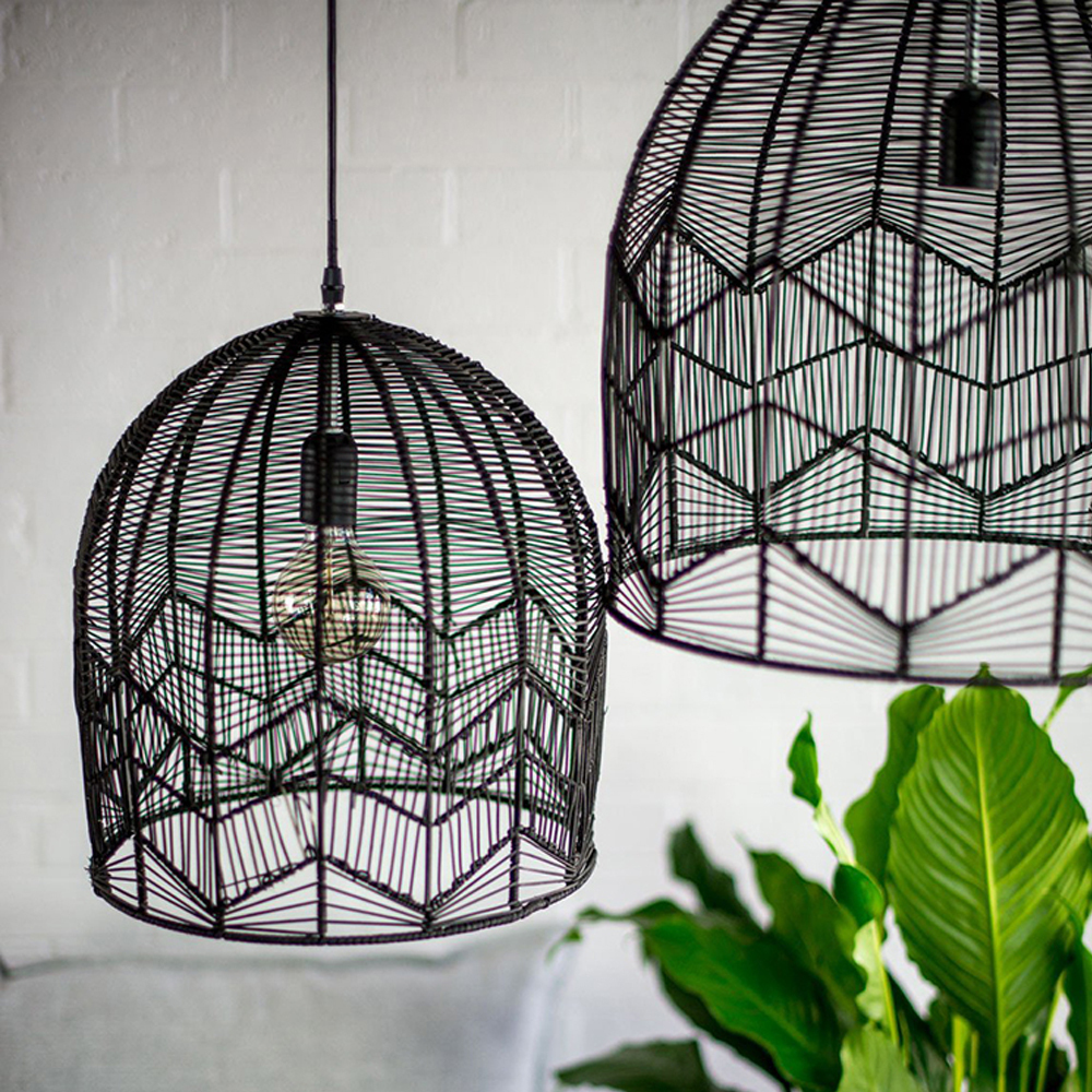 Handmade Basket Rattan Pendant Light Shades For Living Room
