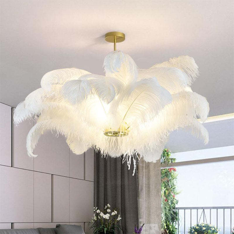 Modern Feather Home Chandelier Nordic Craft Pendant Lighting