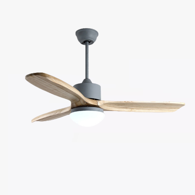 Nordic Remote Control Solid Wood LED Ceiling Fan