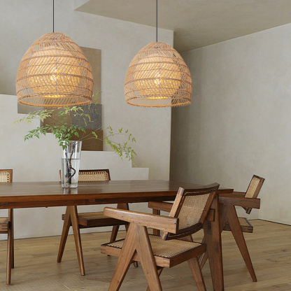 Luminaria Rattan Basket Pendant Light Romantic Rattan Chandelier-labpiecesign