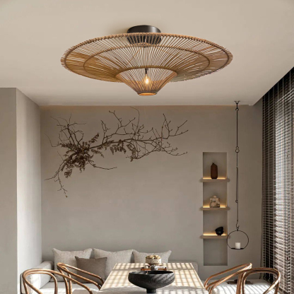 Wabi-sabi Japanese style  Pendant Light Rattan Ceiling Lampshade-labpiecesign