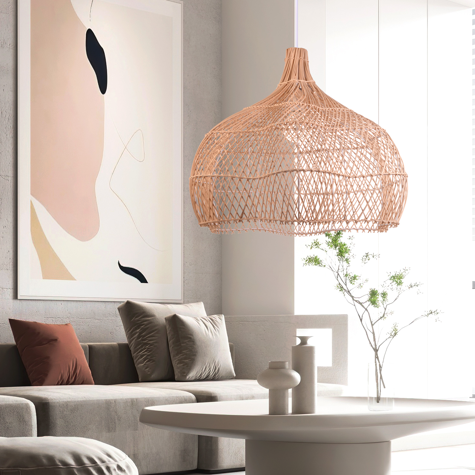 Wicker Pendant Shade outdoor rattan lamp -labpiecesign