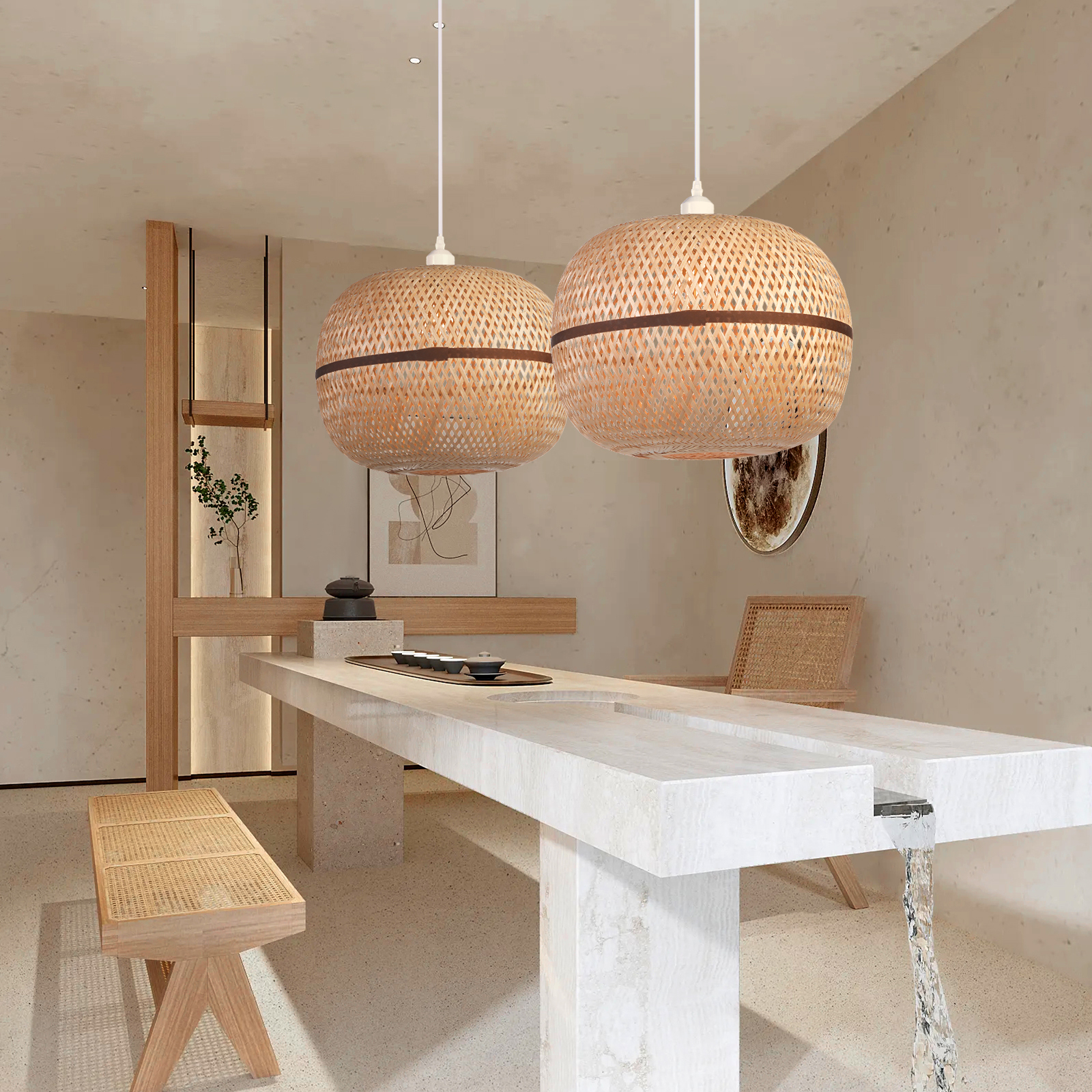 Rattan Novelty Pendant Lights Wicker Pendant Shade-labpiecesign