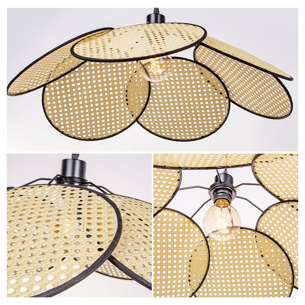 New wabi-sabi style retro restaurant bar rattan lamp-labpiecesign