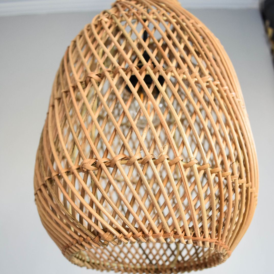 Handmade Rattan Pendant Lamp Shade Boho Light Fixture