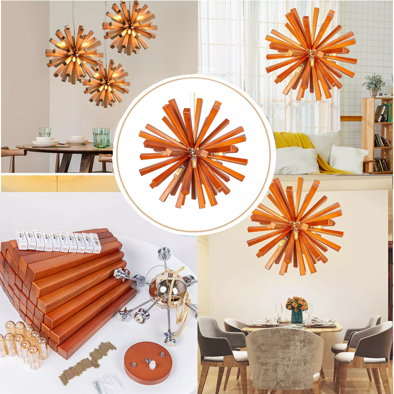 Labpiecesign Nordic Creative Wooden Chandelier FlowerShaped