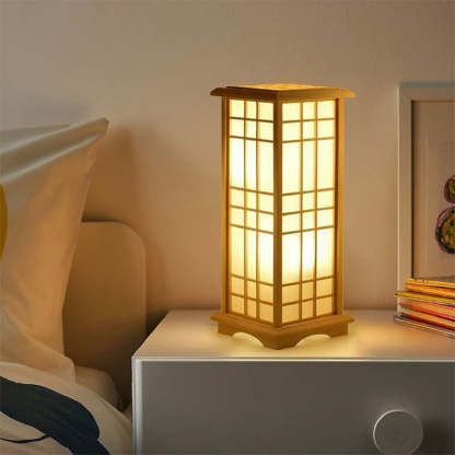 Retro Floor Lamp Rectangular Wooden Tatami Table Lamp For Bedroom-labpiecesign