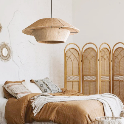Wabi-Sabi Style Japanese Retro Hemp Rope Pendant Light-labpiecesign