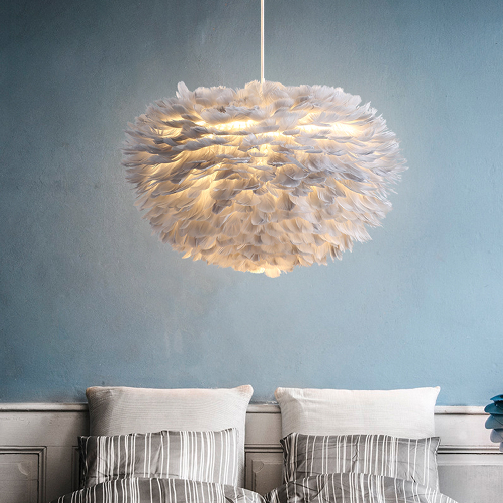 Nordic Design Feather Pendant Lights Lighting Fixture For Bedroom