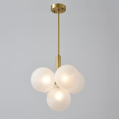 Nordic Luxury Glass Bubble Chandelier Simple High-end Copper Metal Pendant Light-labpiecesign