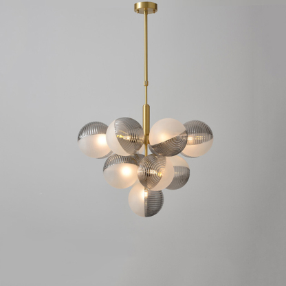 Nordic Luxury Glass Bubble Chandelier Simple High-end Copper Metal Pendant Light-labpiecesign