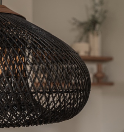 Japanese Style Wabi-sabi Style Rattan Drum Lamp-labpiecesign