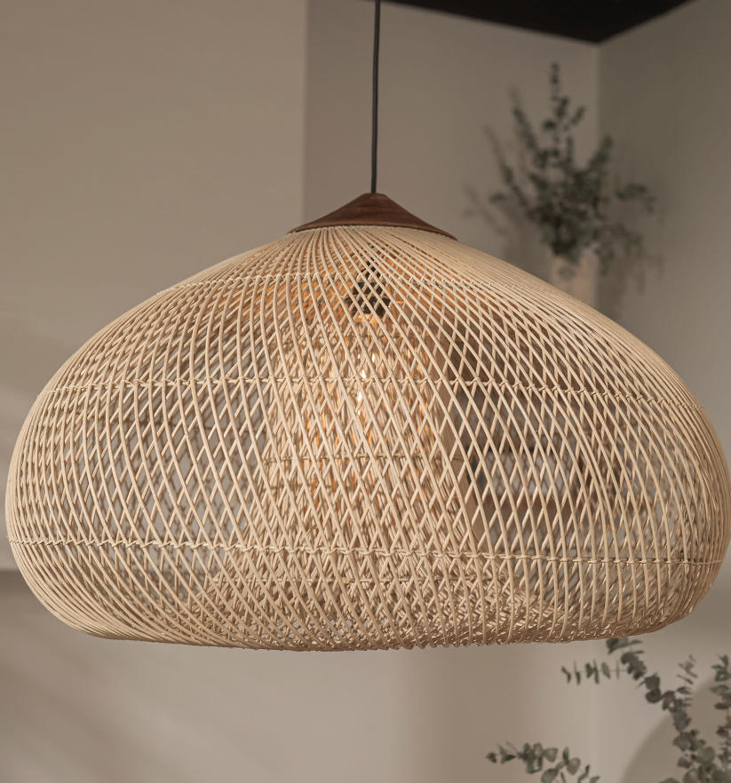 Japanese Style Wabi-sabi Style Rattan Drum Lamp-labpiecesign