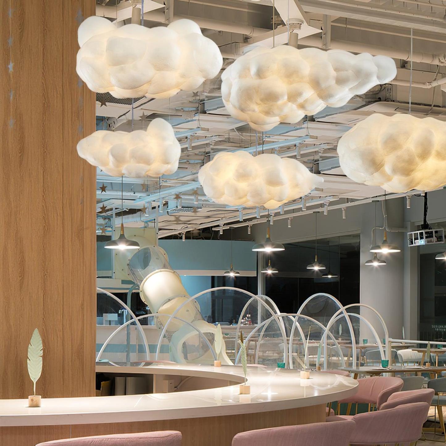 Contemporary Style Cloud Pendant Light Fixture Cotton 1/2/4-Light Dining Room Ceiling light-labpiecesign