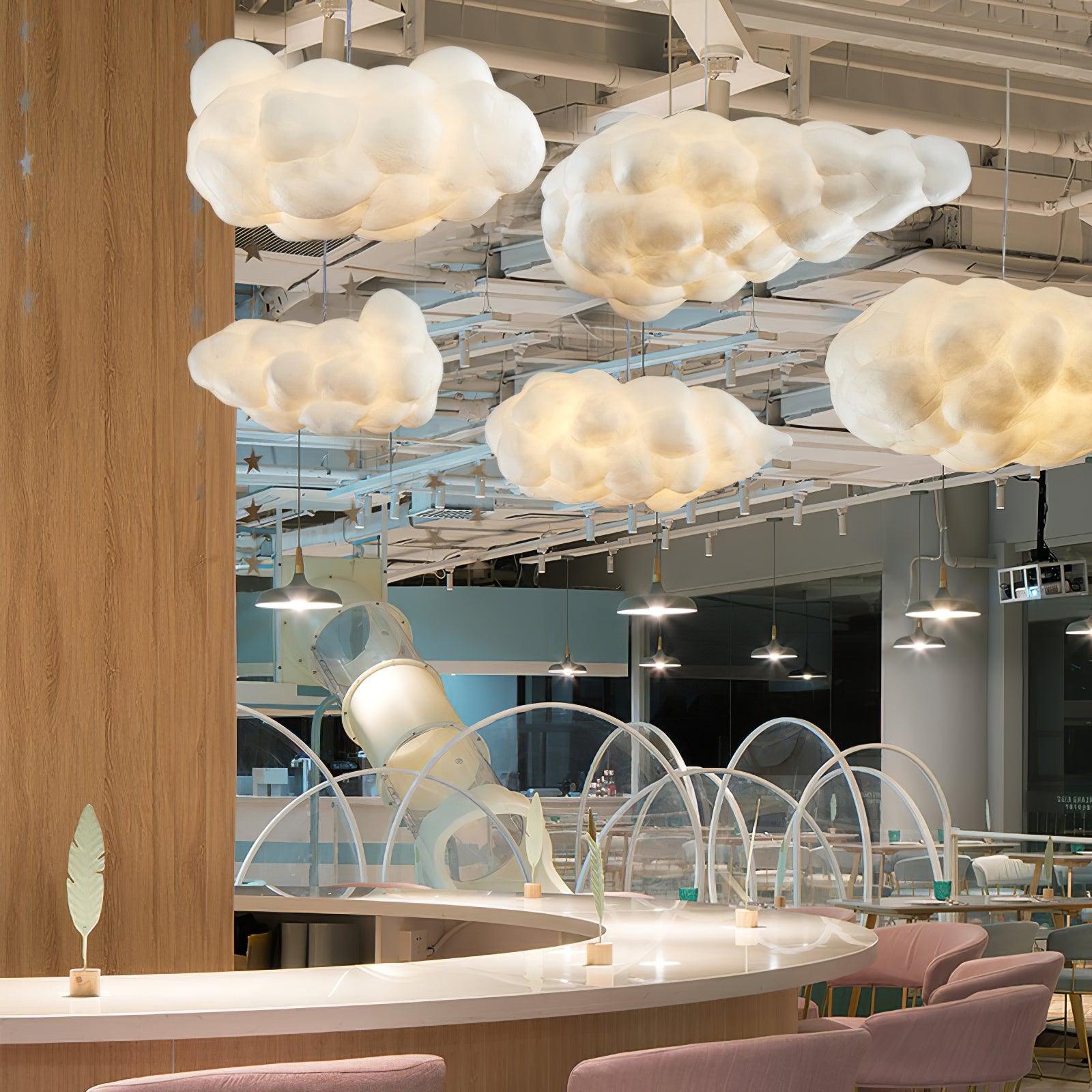 Contemporary Style Cloud Pendant Light Fixture Cotton 1/2/4-Light Dining Room Ceiling light-labpiecesign
