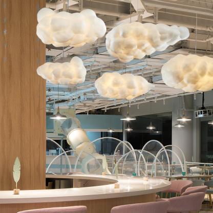 Contemporary Style Cloud Pendant Light Fixture Cotton 1/2/4-Light Dining Room Ceiling light-labpiecesign