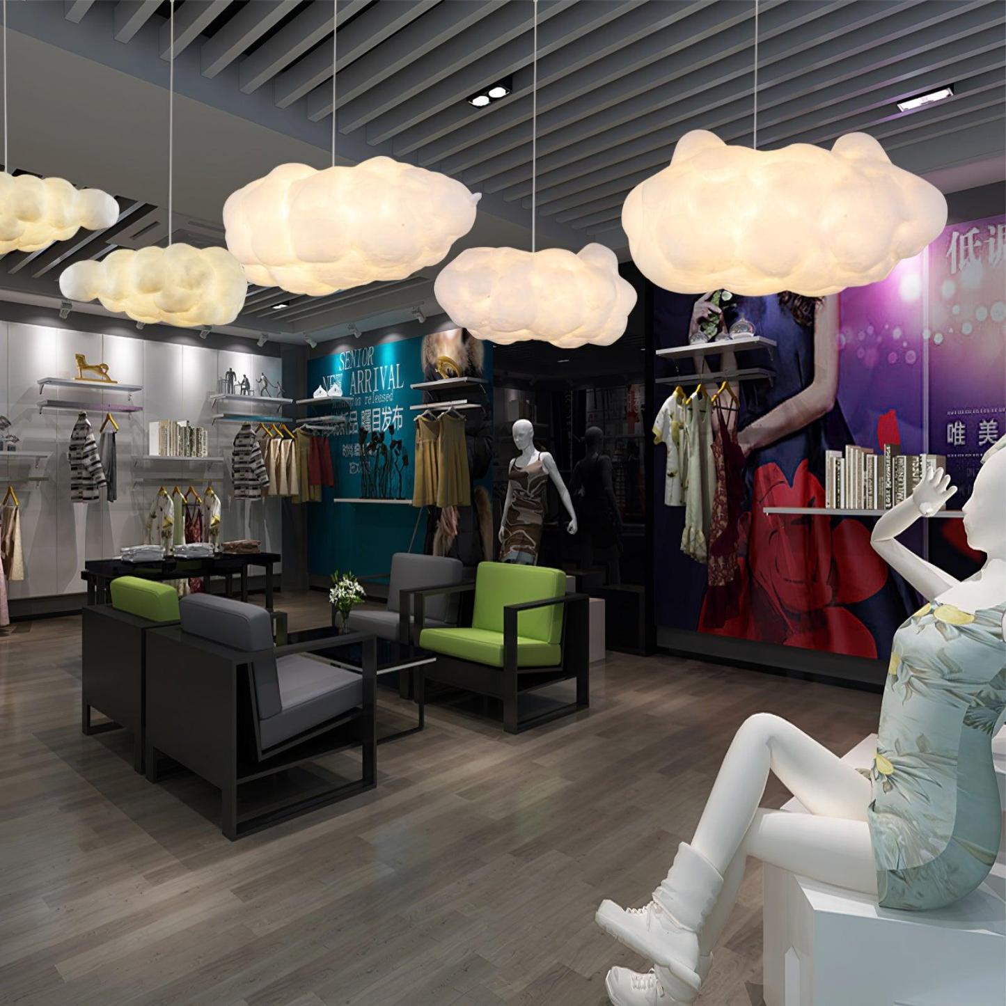 Contemporary Style Cloud Pendant Light Fixture Cotton 1/2/4-Light Dining Room Ceiling light-labpiecesign