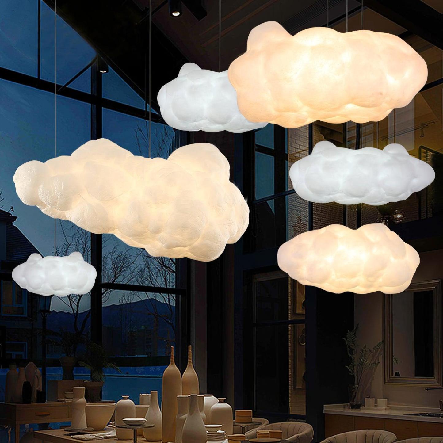 Contemporary Style Cloud Pendant Light Fixture Cotton 1/2/4-Light Dining Room Ceiling light-labpiecesign
