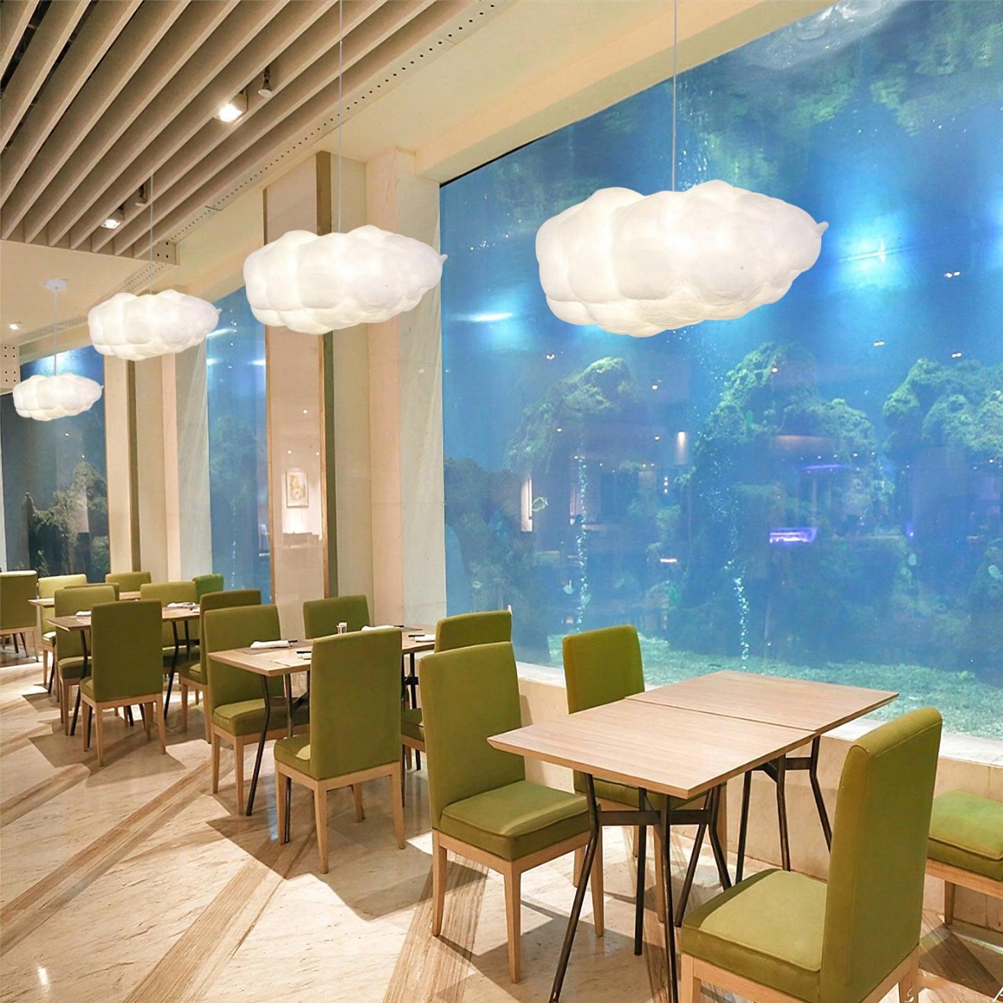 Contemporary Style Cloud Pendant Light Fixture Cotton 1/2/4-Light Dining Room Ceiling light-labpiecesign